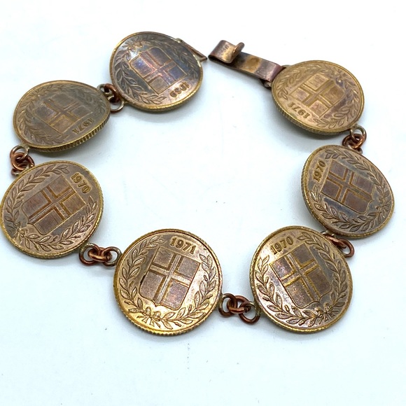 Jewelry - Iceland Coin Bracelet Vintage Handcrafted